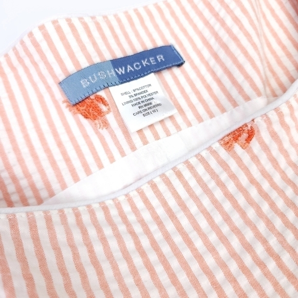 Bushwhacker Peach White Stripe Crab Seersucker Dress Sz 10 - Picture 8 of 14